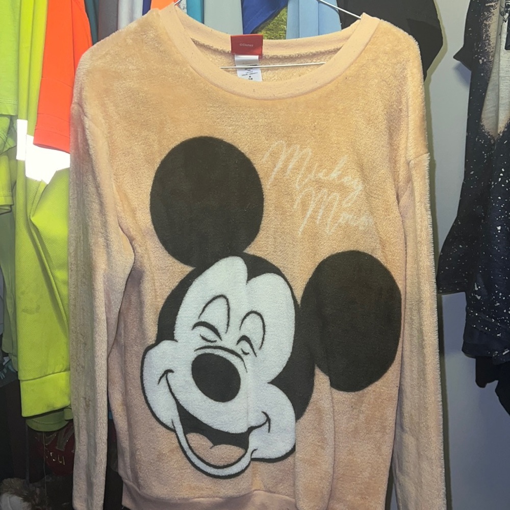 Long sleeve fuzzy shirt, Mickey Mouse, Disney